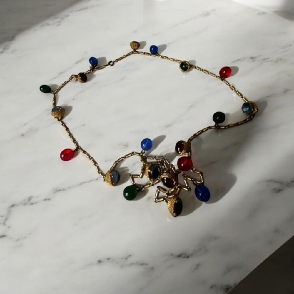 Gold Multicolor Beaded Necklace